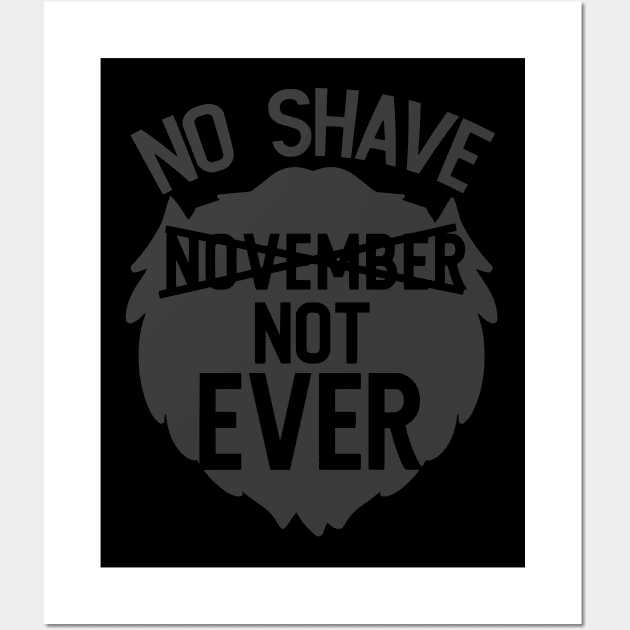 no shave november not ever Wall Art by busines_night